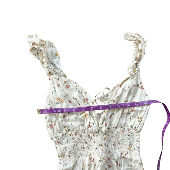 Reformation Bellagio Dress Floral Keyhole Dress Size 4 Cream Orange - Picture 10 of 10